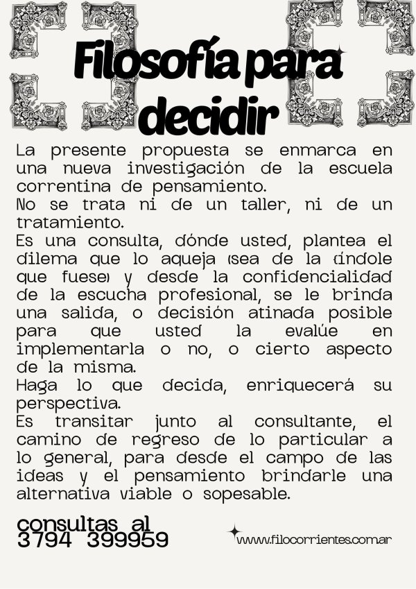 Filosof&iacute;a para decidir. 