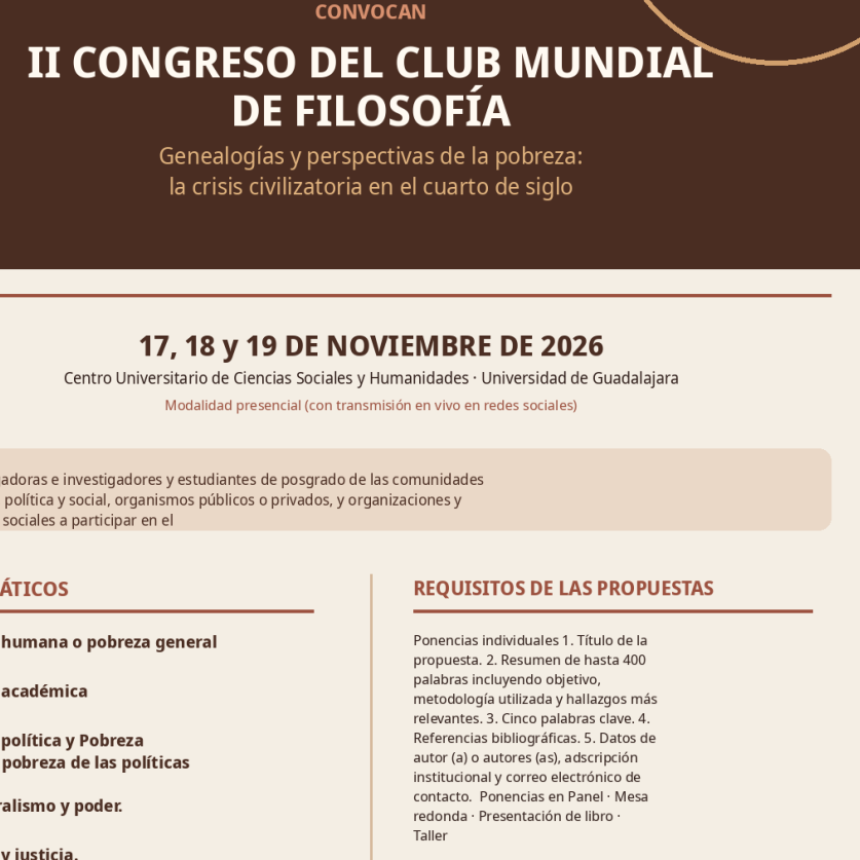 La intenci&oacute;n detr&aacute;s de un nuevo congreso de filosof&iacute;a para abordar la pobreza.
