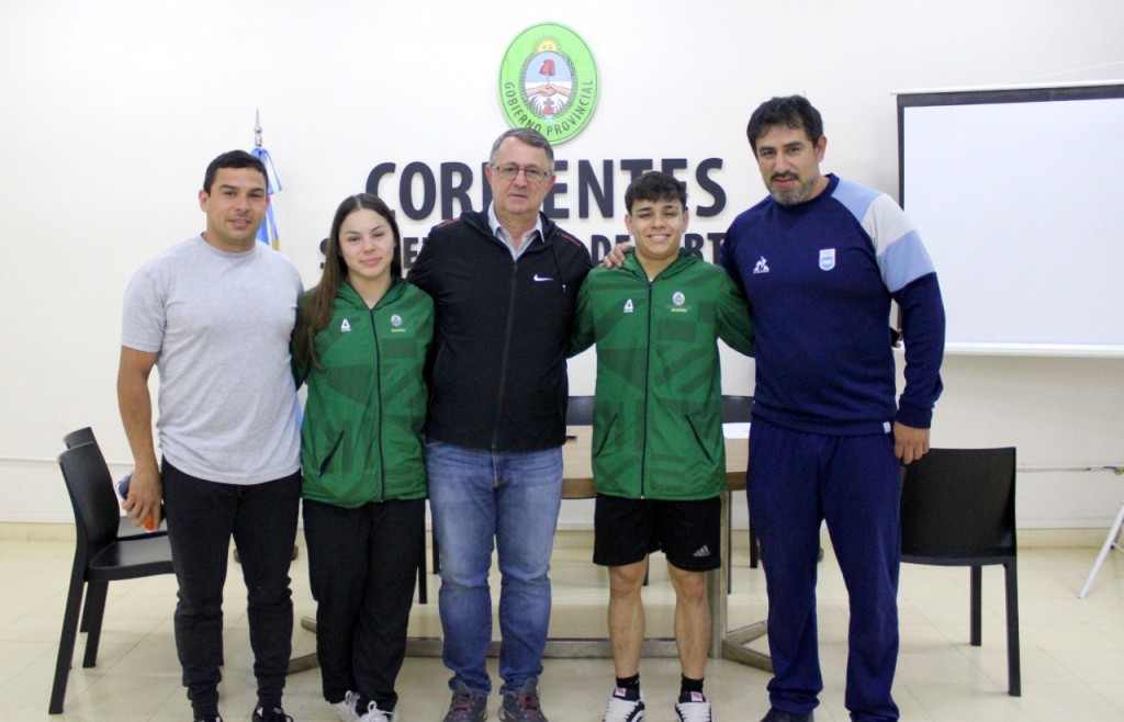 Jorge Terrile recibió a los pesistas correntinos que se destacaron en el mundial de España.