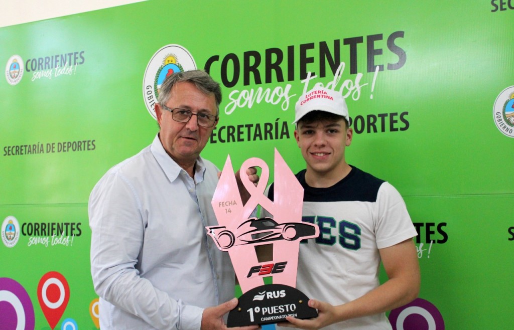 Jorge Terrile recibió al piloto Benjamín Traverso.